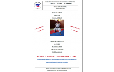 STAGE PASCAL MAGNY 7ème DAN EXPERT REGIONAL AU CERCLE TISSIER VINCENNES